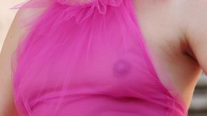 Florence Pugh pink dress tits
